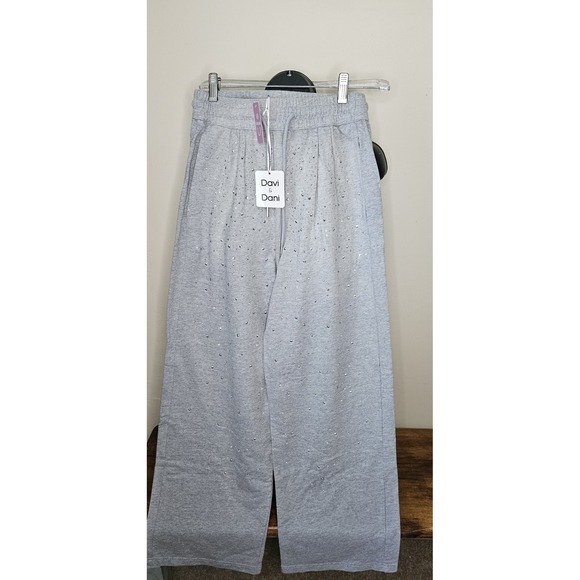 Davi & Dani Rhinestone Drawstring Wide Leg Pants-Size Small ( New) - Picture 5 of 15